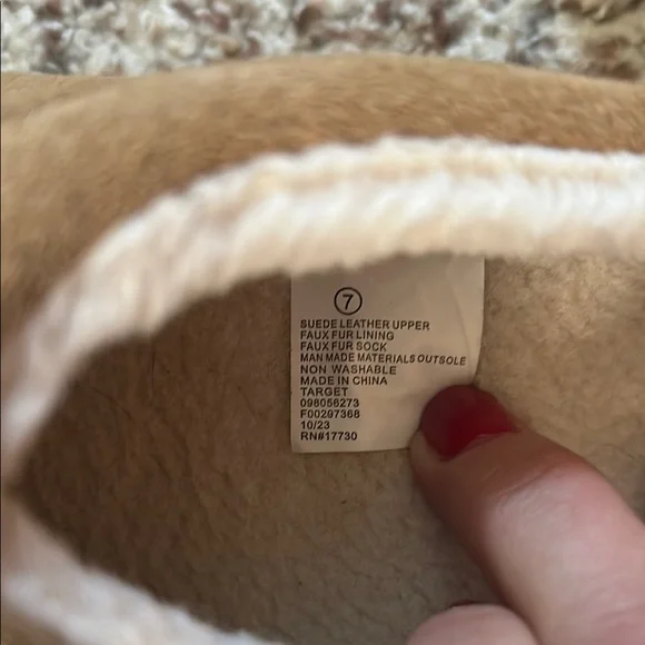 Target Tan Plush Slip-On Slippers - Picture 2 of 6